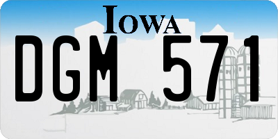 IA license plate DGM571