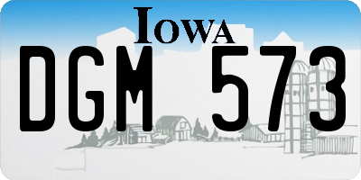 IA license plate DGM573
