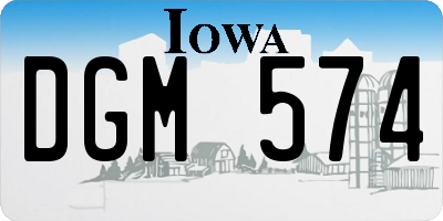 IA license plate DGM574