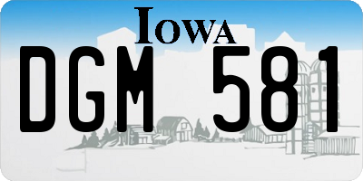 IA license plate DGM581