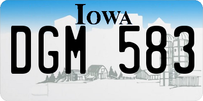 IA license plate DGM583