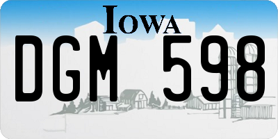 IA license plate DGM598