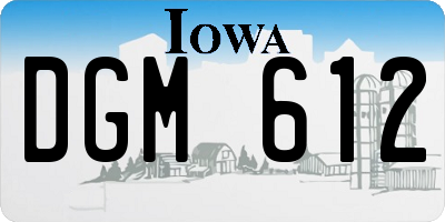 IA license plate DGM612