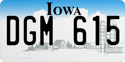 IA license plate DGM615
