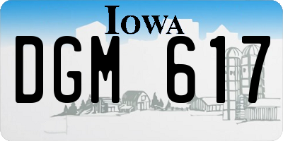 IA license plate DGM617