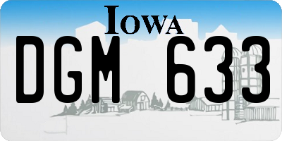 IA license plate DGM633