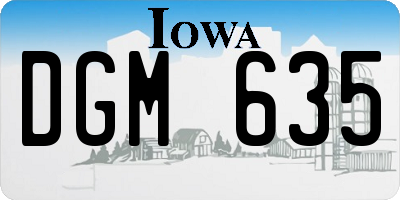IA license plate DGM635