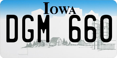 IA license plate DGM660