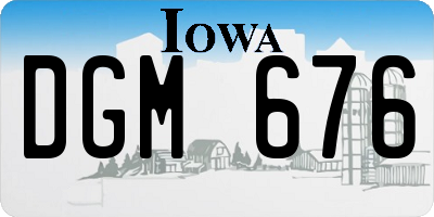 IA license plate DGM676