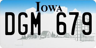 IA license plate DGM679