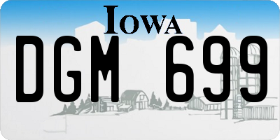 IA license plate DGM699
