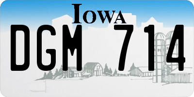 IA license plate DGM714