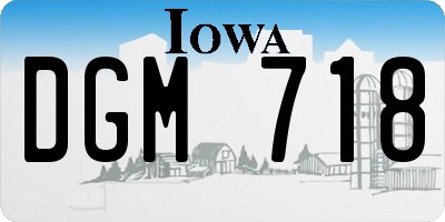 IA license plate DGM718