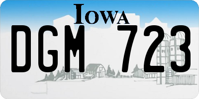IA license plate DGM723