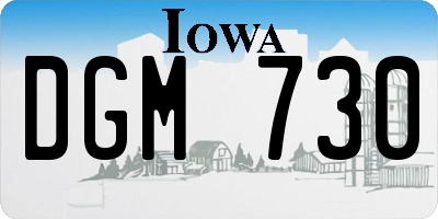 IA license plate DGM730