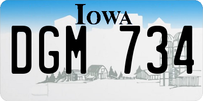 IA license plate DGM734
