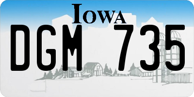 IA license plate DGM735