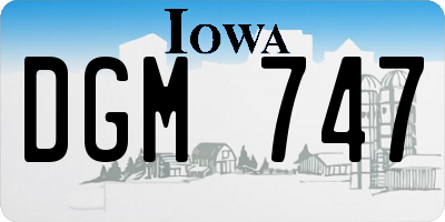 IA license plate DGM747