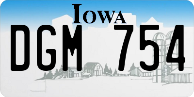 IA license plate DGM754