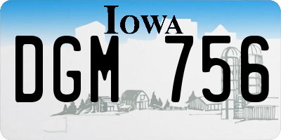 IA license plate DGM756