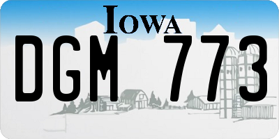 IA license plate DGM773