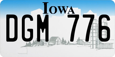 IA license plate DGM776