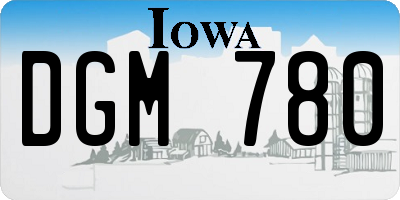 IA license plate DGM780