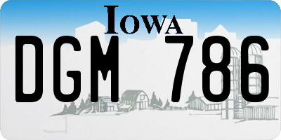 IA license plate DGM786