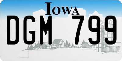IA license plate DGM799