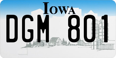 IA license plate DGM801