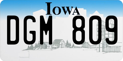 IA license plate DGM809