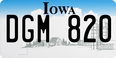 IA license plate DGM820