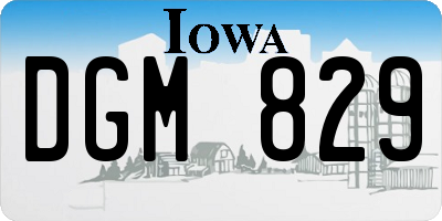 IA license plate DGM829