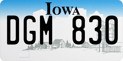 IA license plate DGM830