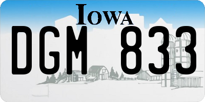 IA license plate DGM833