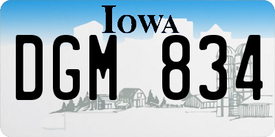 IA license plate DGM834