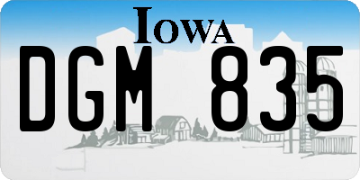IA license plate DGM835