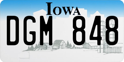 IA license plate DGM848