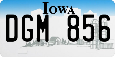 IA license plate DGM856