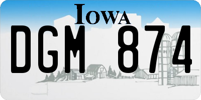 IA license plate DGM874