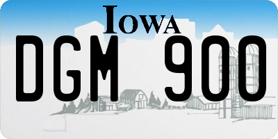 IA license plate DGM900