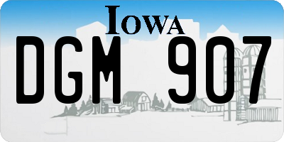 IA license plate DGM907
