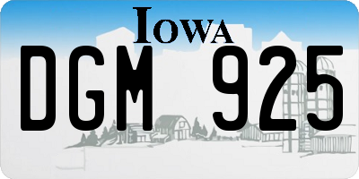 IA license plate DGM925