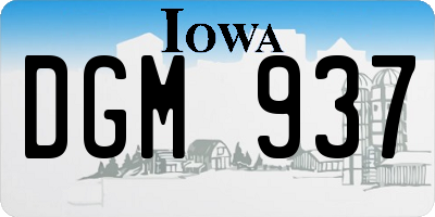 IA license plate DGM937