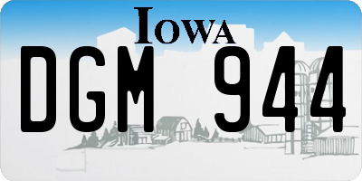 IA license plate DGM944
