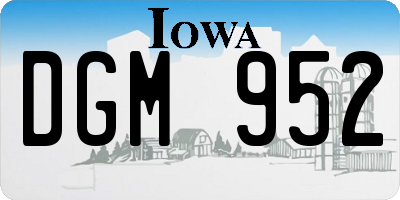 IA license plate DGM952