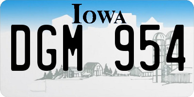 IA license plate DGM954