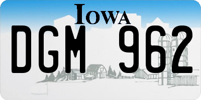 IA license plate DGM962