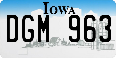 IA license plate DGM963