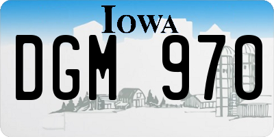 IA license plate DGM970